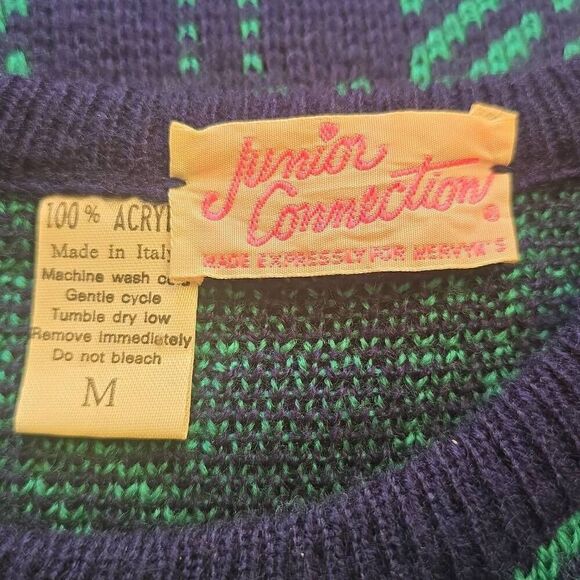 Mervyn's Junior Connection Vintage Blue/Grn Plaid Sweater Dress, EUC, worn once, - Picture 5 of 5